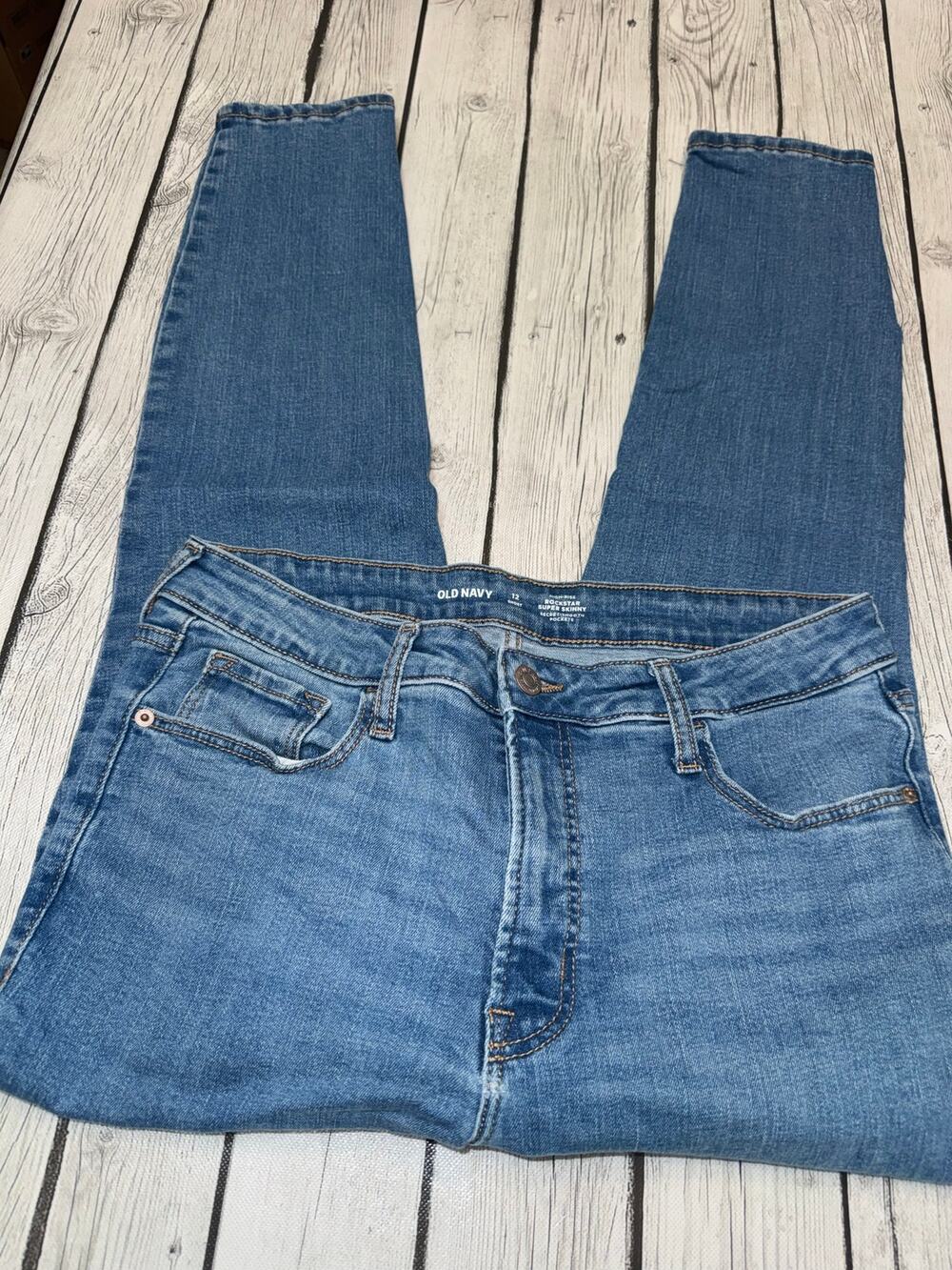 Old Navy Rockstar Super Skinny Jeans Women’s Size 12 Blue Denim